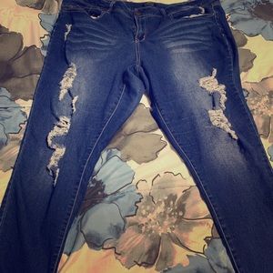 Plus size denim jeans